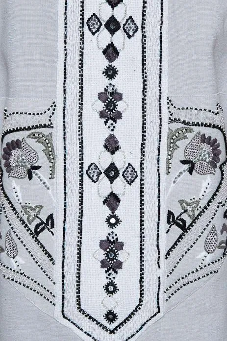 AAVA Long Hand-Embroidered Vest - IMAIMA