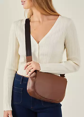 Accessorize Leather Webbing Strap Cross-Body Bag