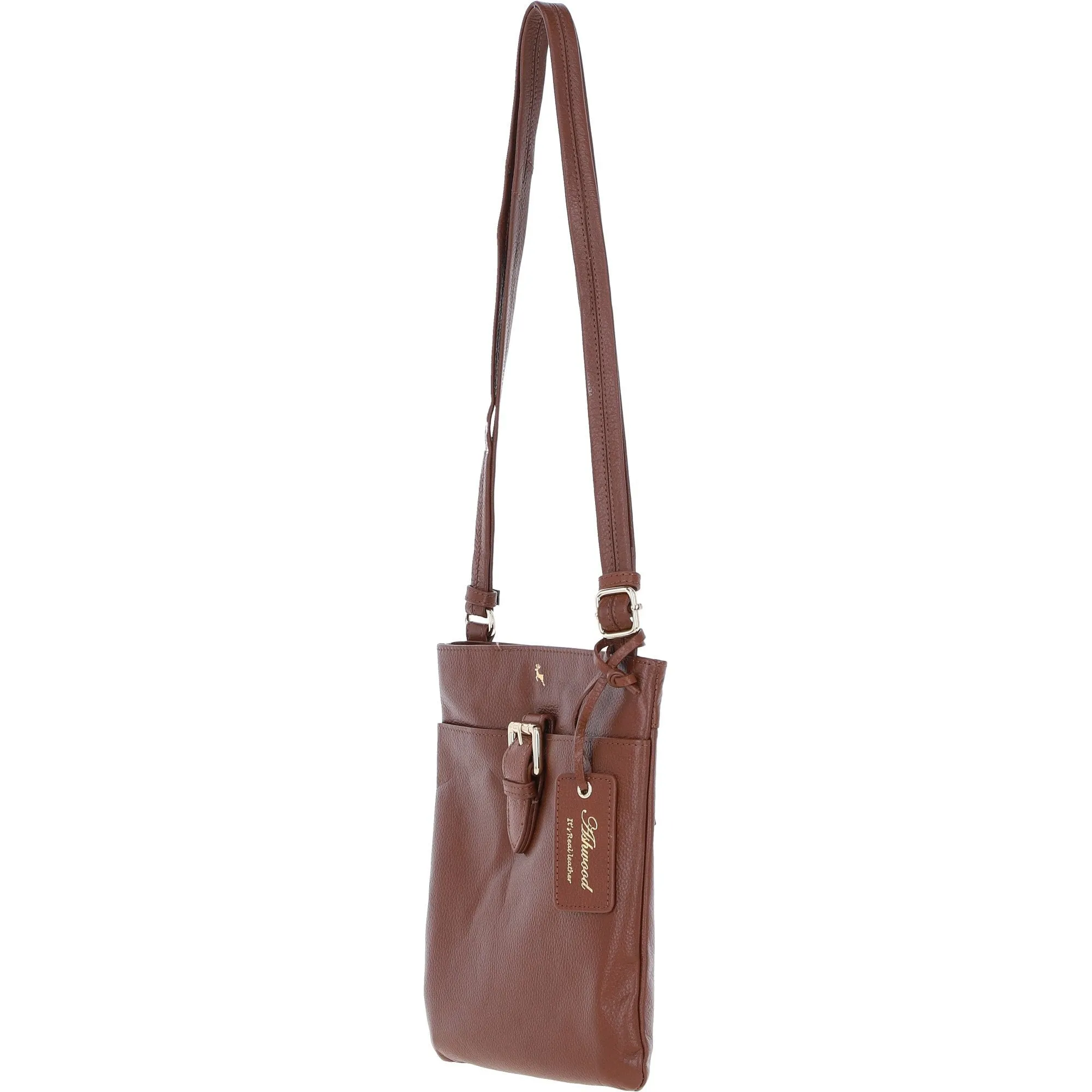 Ashwood Leather Smart Tab Cross Body Bag 2 Tone Tan: 63621/Tab