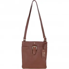 Ashwood Leather Smart Tab Cross Body Bag 2 Tone Tan: 63621/Tab