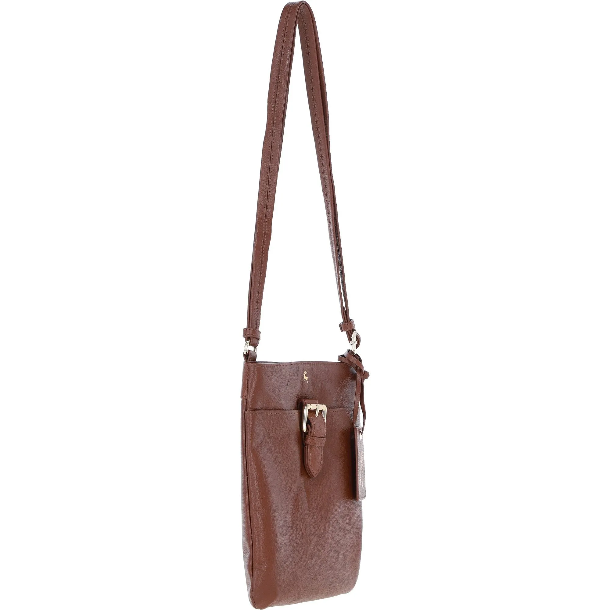 Ashwood Leather Smart Tab Cross Body Bag 2 Tone Tan: 63621/Tab