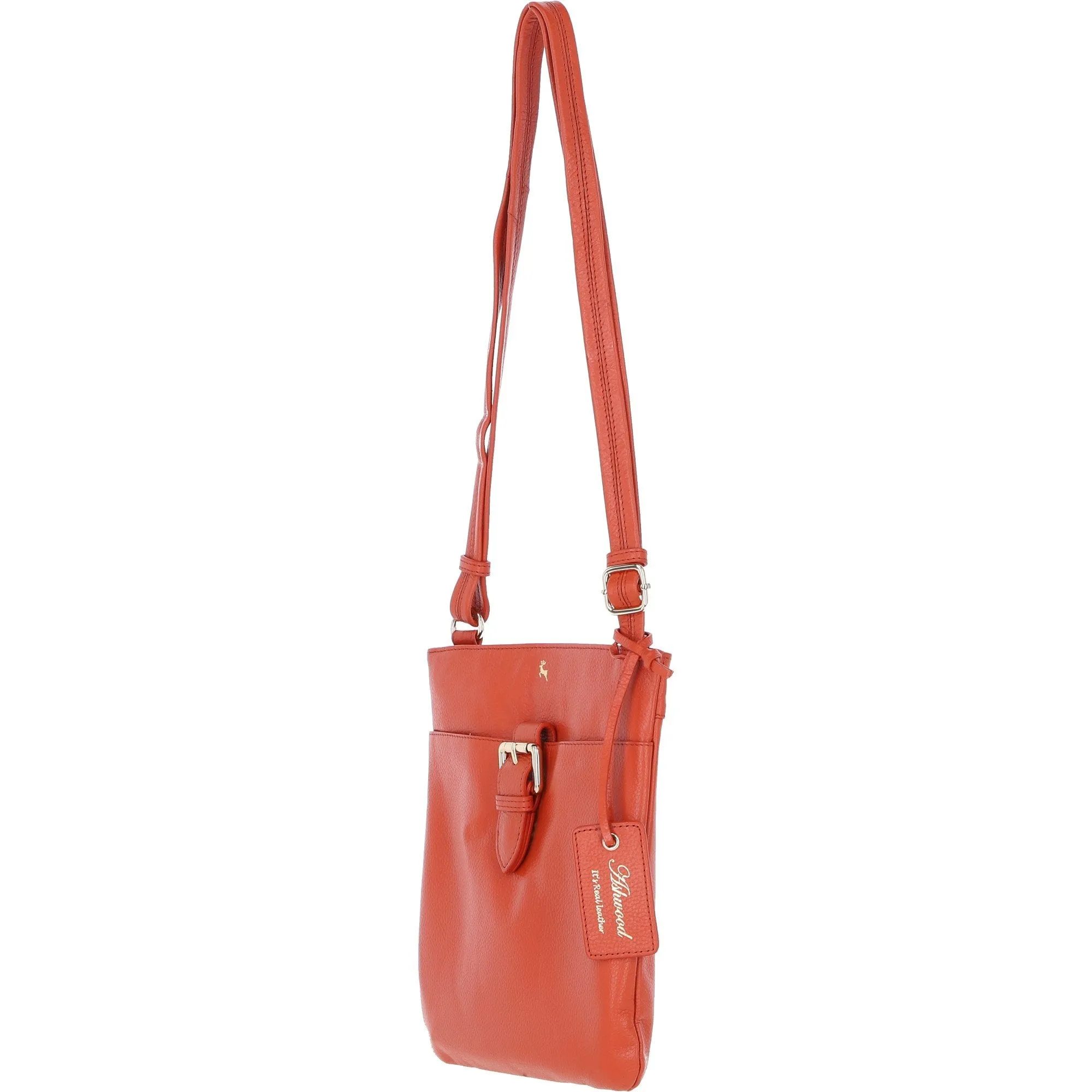 Ashwood Leather Smart Tab Cross Body Bag Burnt Orange: 63621/Tab