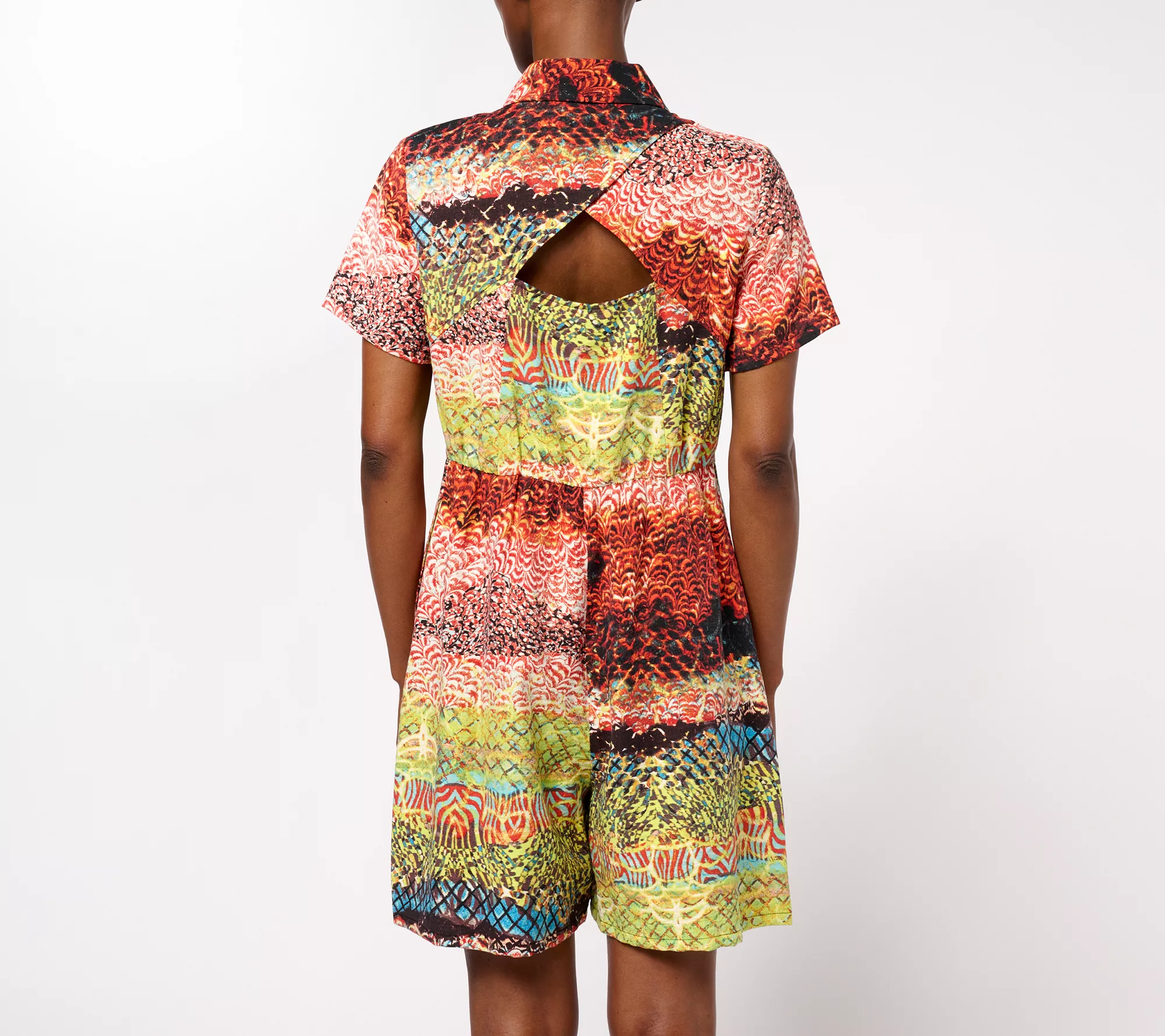 Attitudes by Renee Woven Short Sleeve Romper