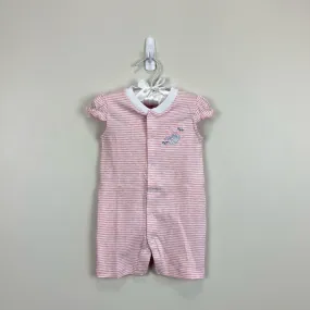 Baby Cottons Pink & White Striped Jane Romper 3 Months NWT