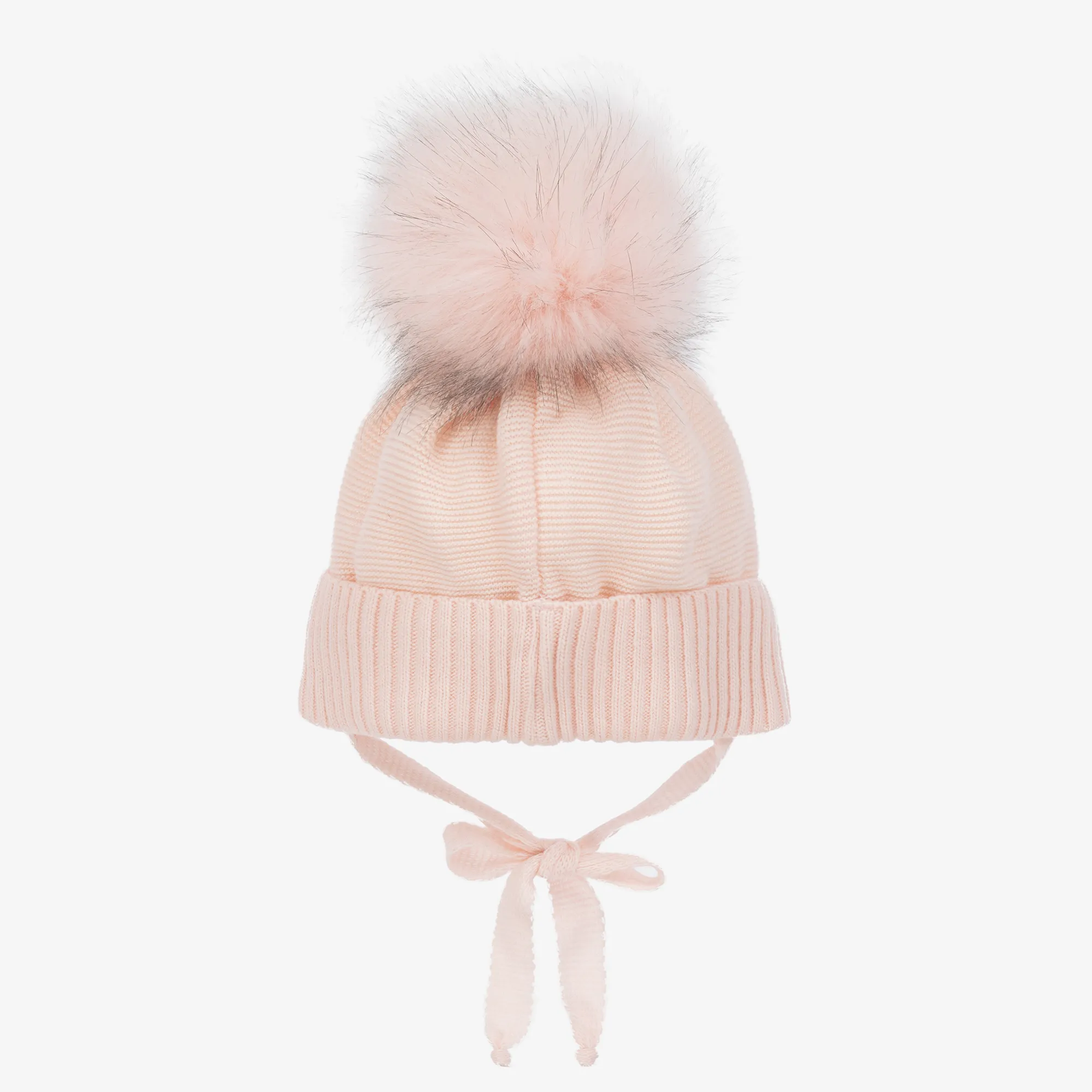 Baby Girls Pink Knitted Pom-Pom Hat