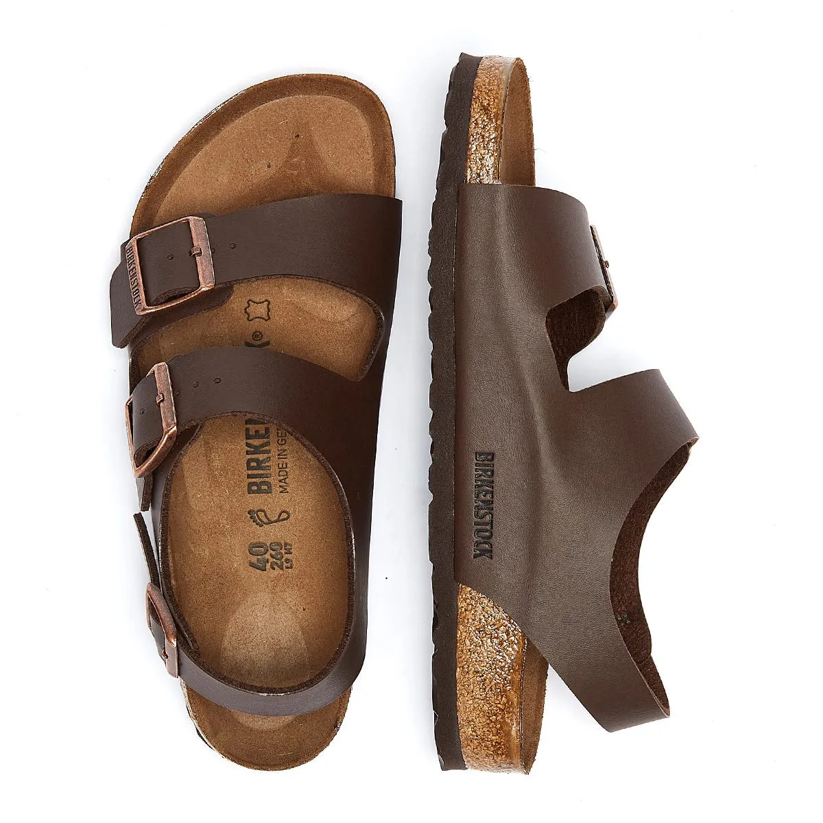 Birkenstock Milano Birko Flor Dark Brown Narrow Sandals