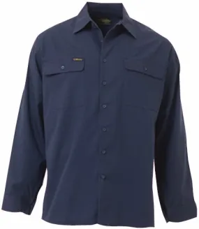 Bisley Workwear BS6893 Shirt - Dril - Cotton - Light Weigh - Navy - S