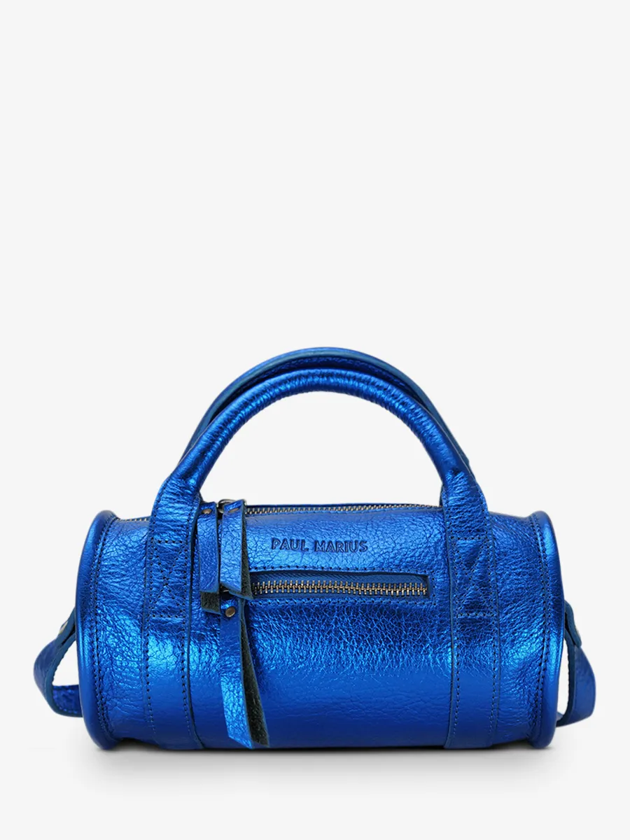 Blue Leather Cross-body Bag for Woman - Charlie Electric Blue | PAUL MARIUS