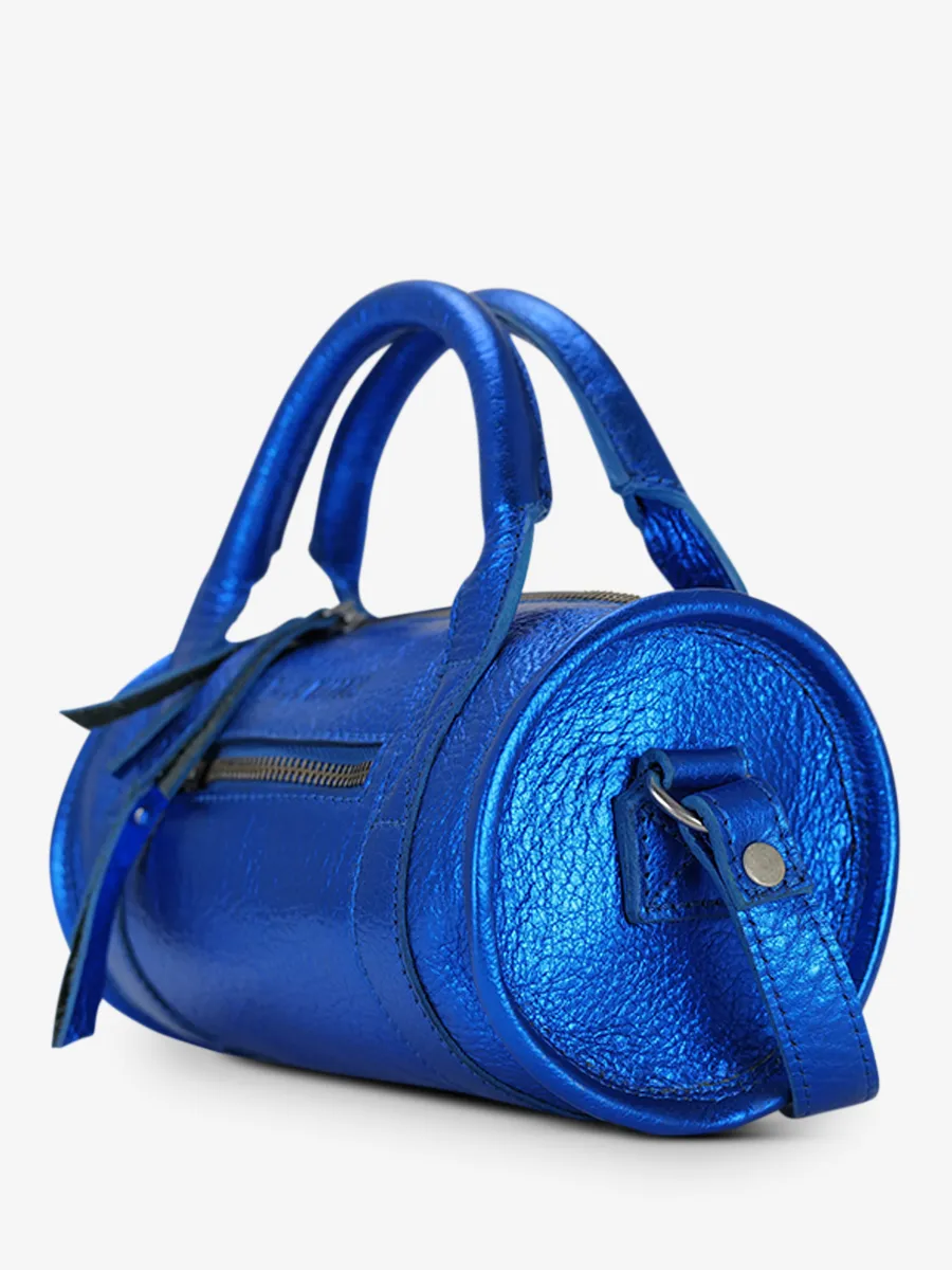 Blue Leather Cross-body Bag for Woman - Charlie Electric Blue | PAUL MARIUS