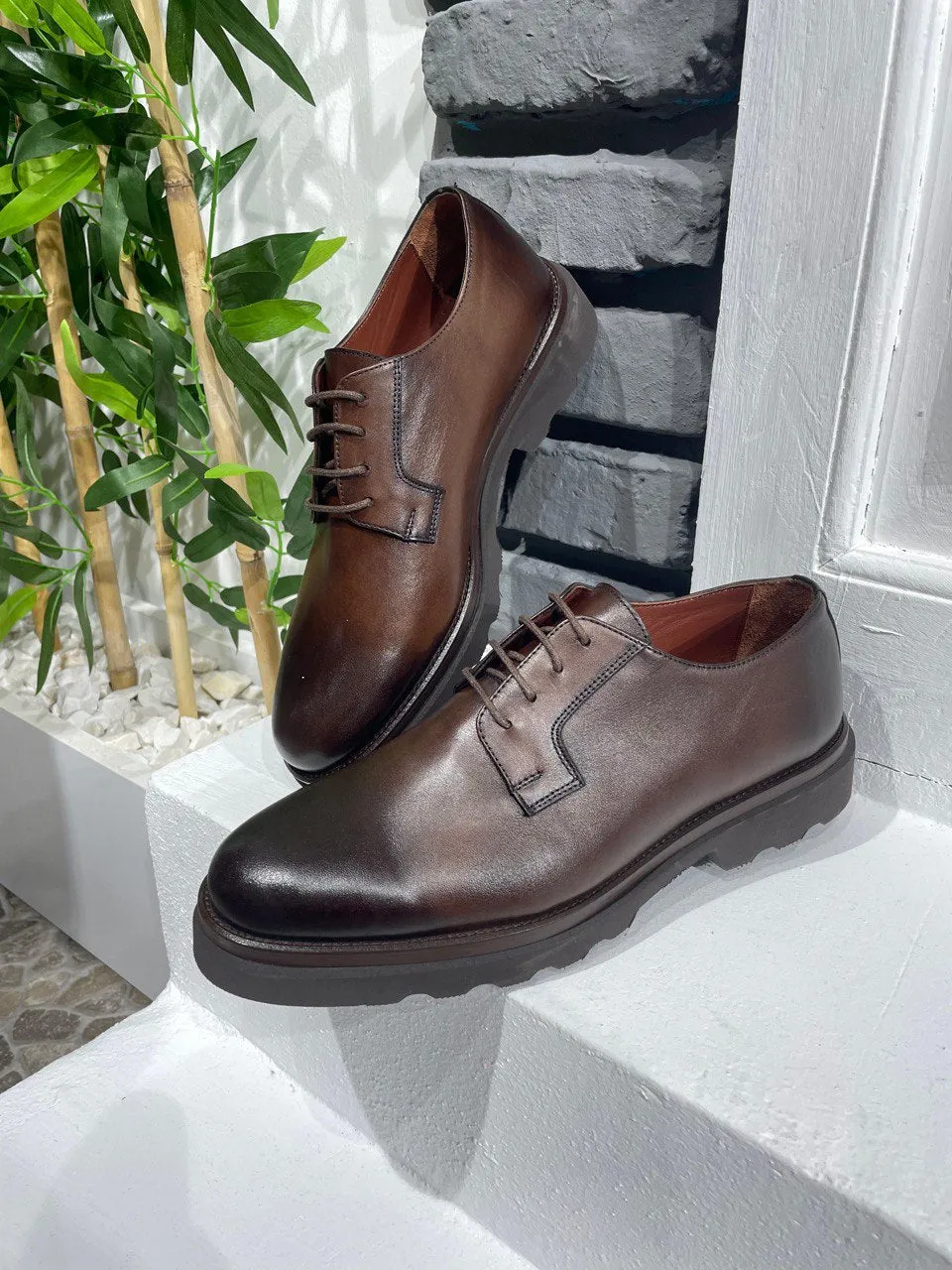 Bojoni Belmonte Brown Leather Shoes