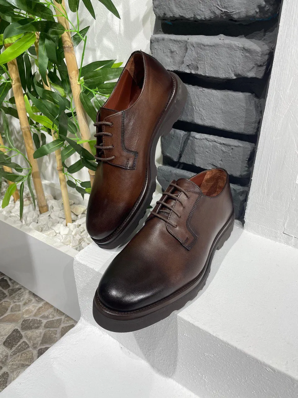 Bojoni Belmonte Brown Leather Shoes