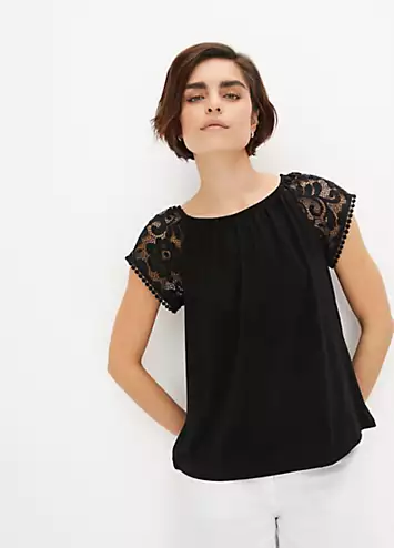 bonprix Broderie Sleeve Tunic | Grattan