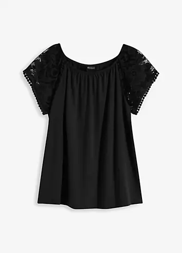 bonprix Broderie Sleeve Tunic | Grattan