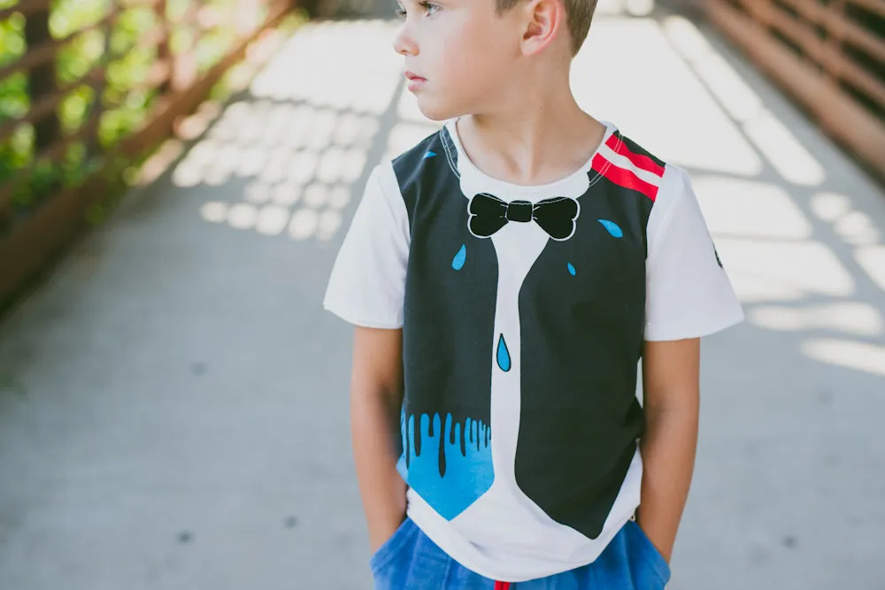 Bow Tie Drip Vest Baby T-Shirt by: Mini Shatsu