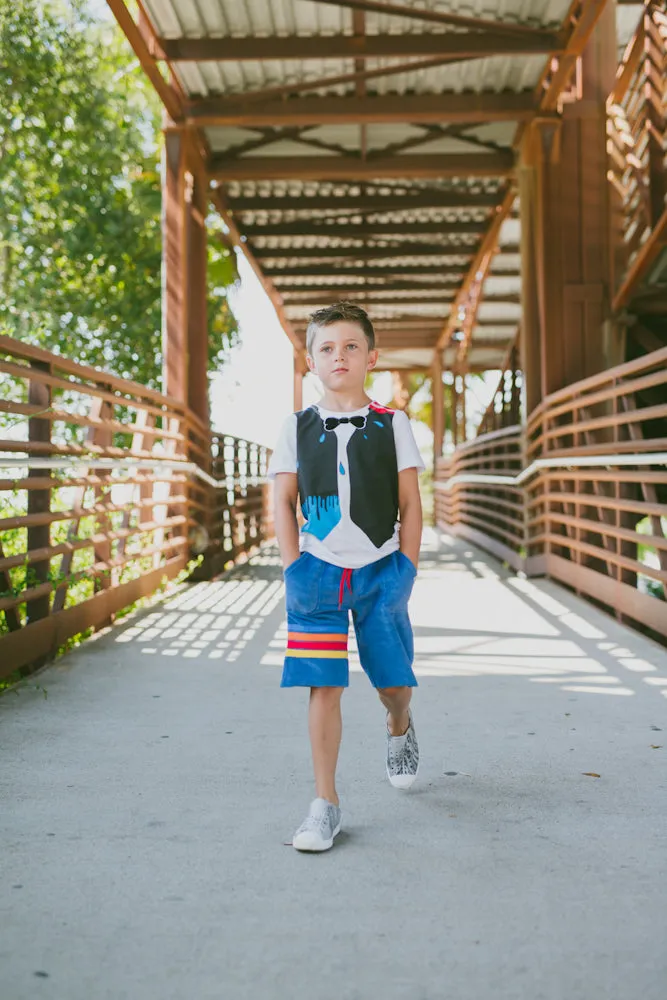 Bow Tie Drip Vest Baby T-Shirt by: Mini Shatsu