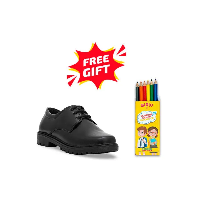 Boys Black School Shoes SK1075