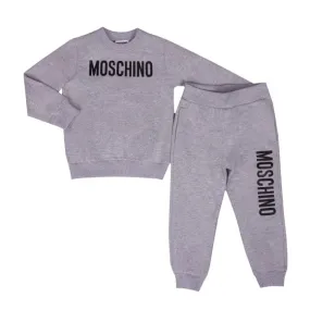 Boys Grey Script Logo Tracksuit