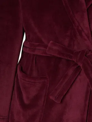 Burgundy Fleece Dressing Gown | Men | George at ASDA