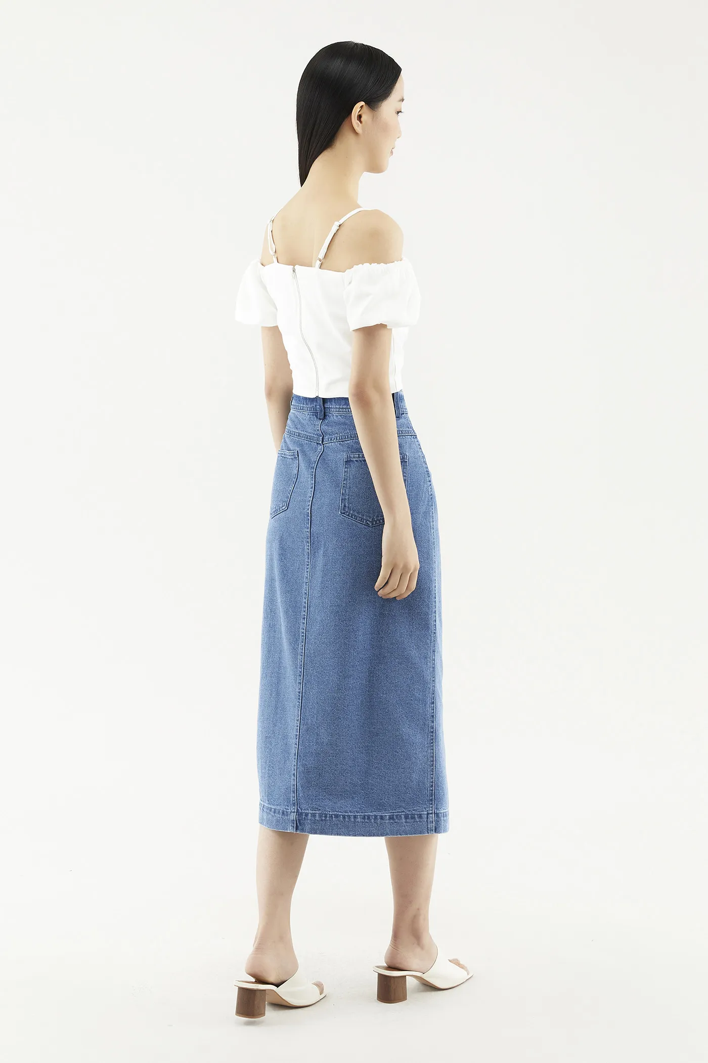 Camara Denim Midi Skirt