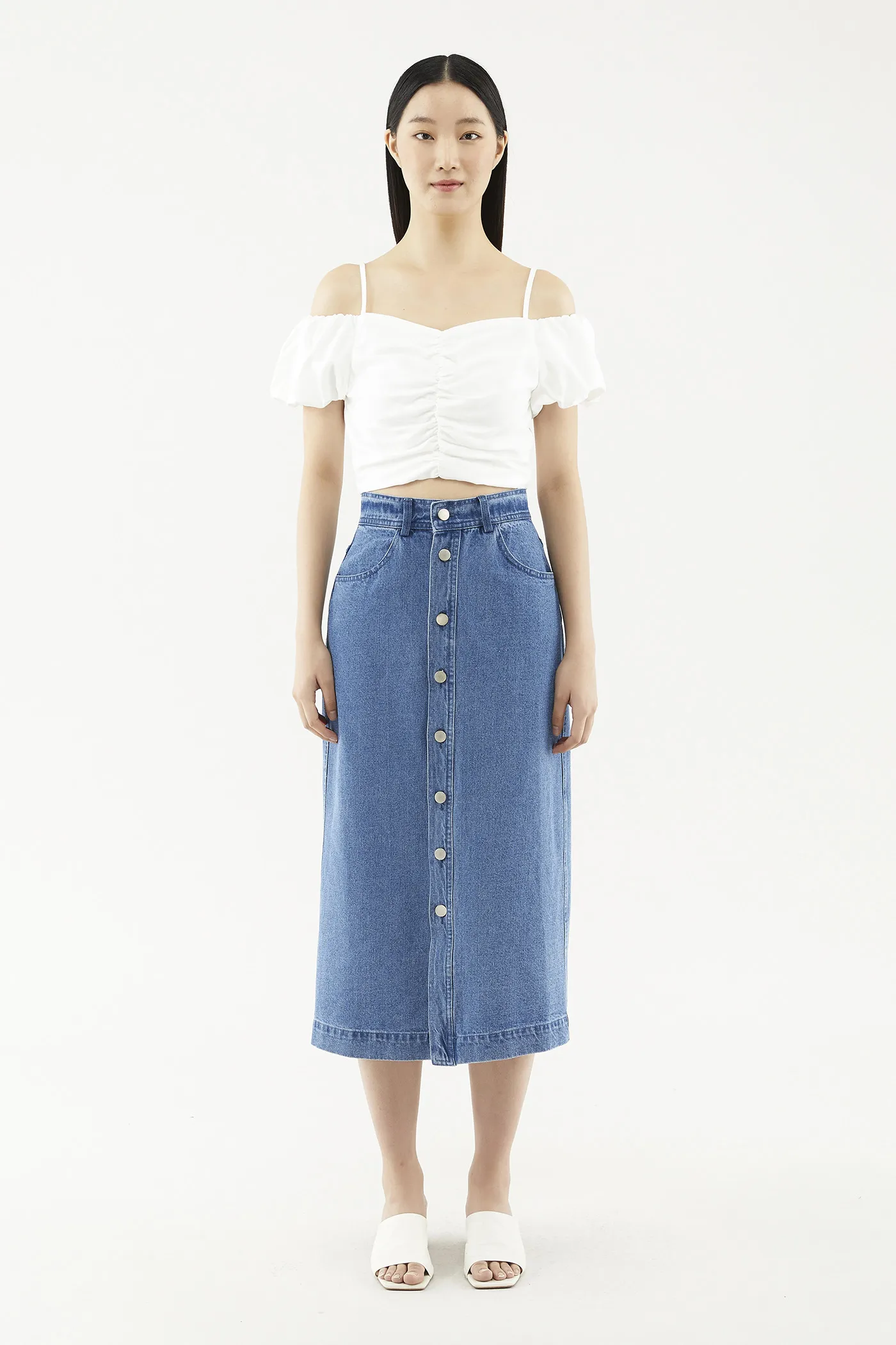 Camara Denim Midi Skirt