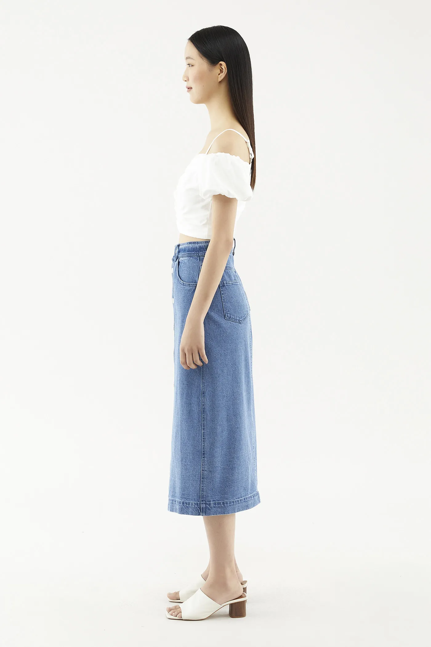 Camara Denim Midi Skirt