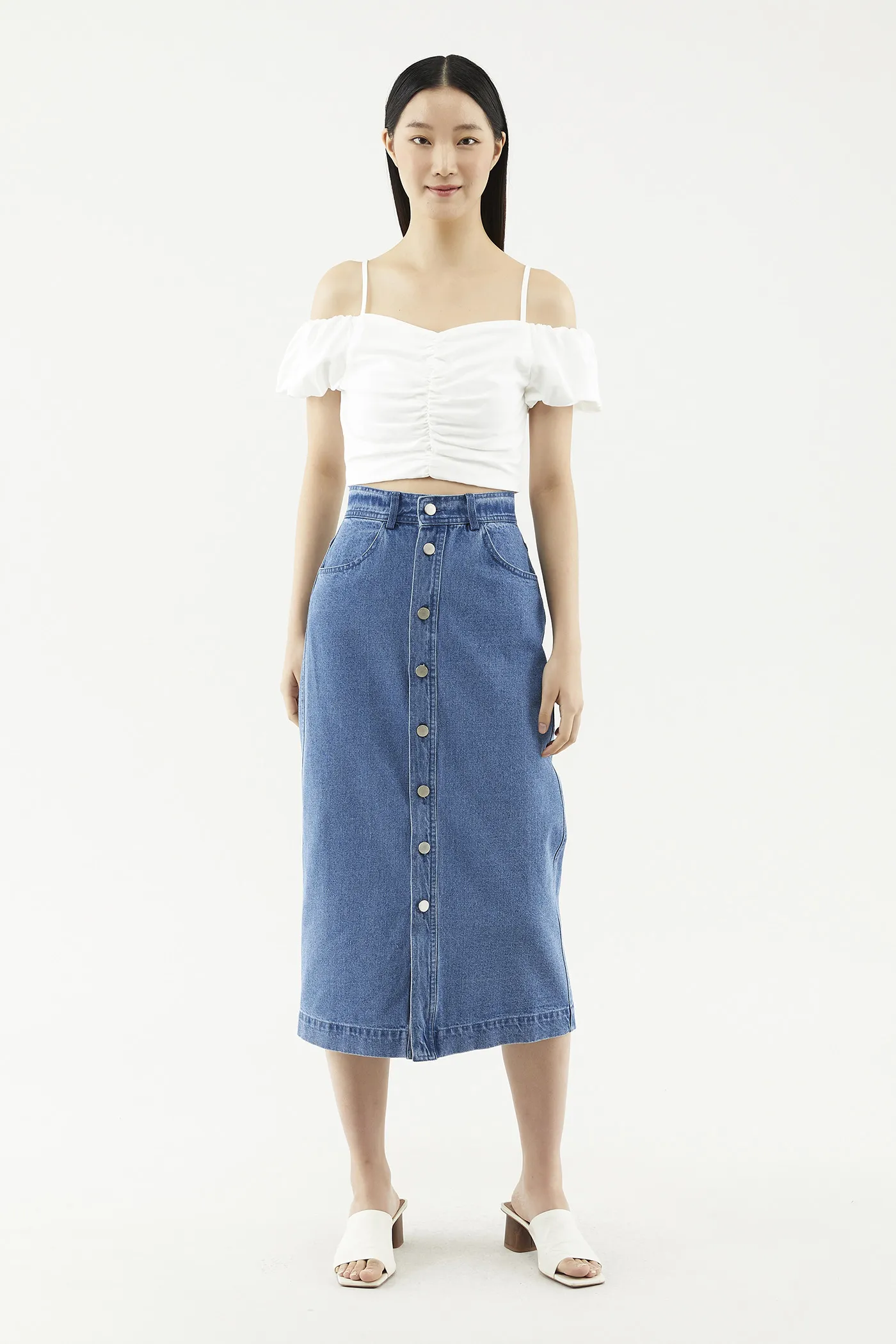 Camara Denim Midi Skirt