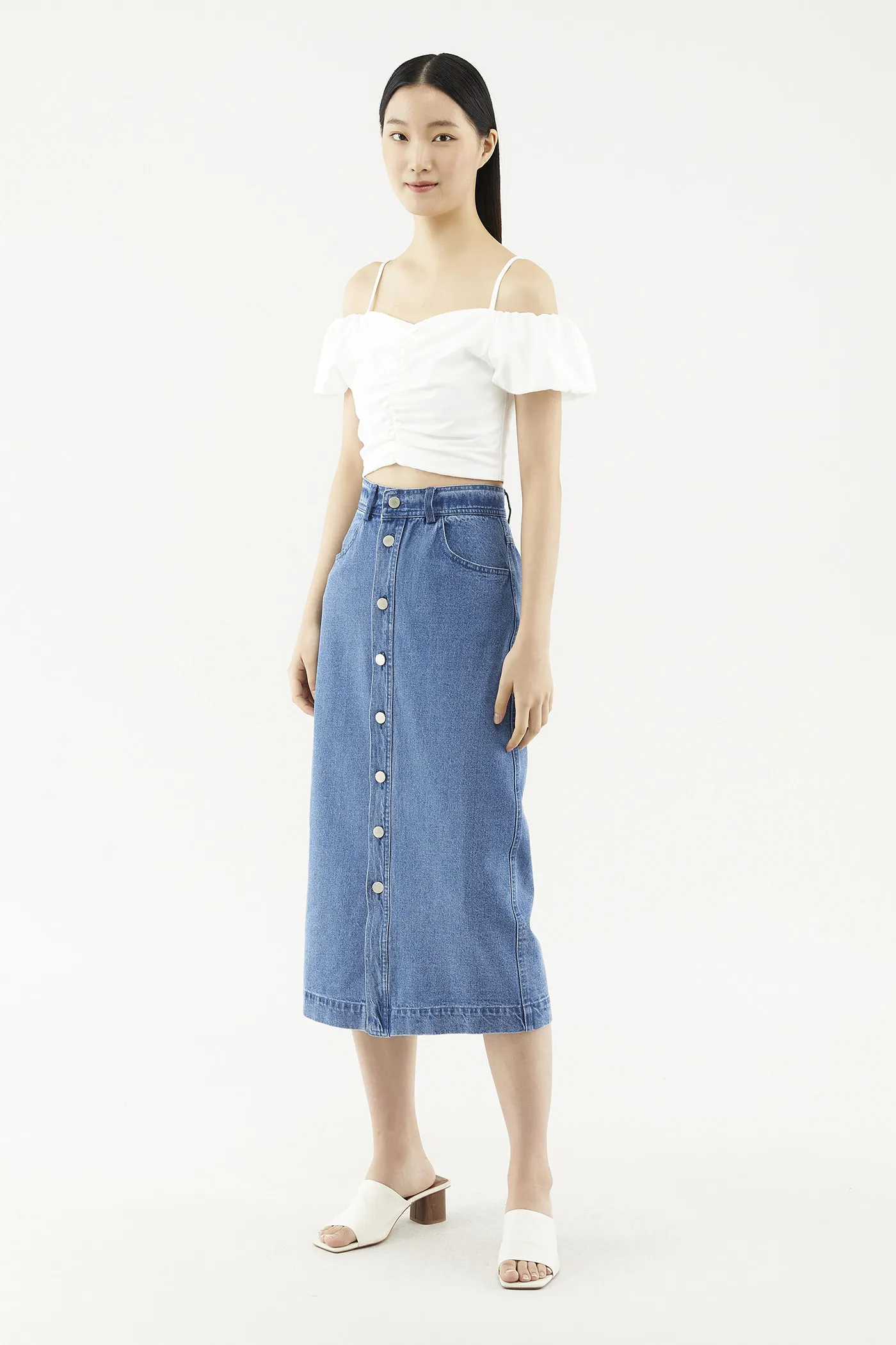 Camara Denim Midi Skirt