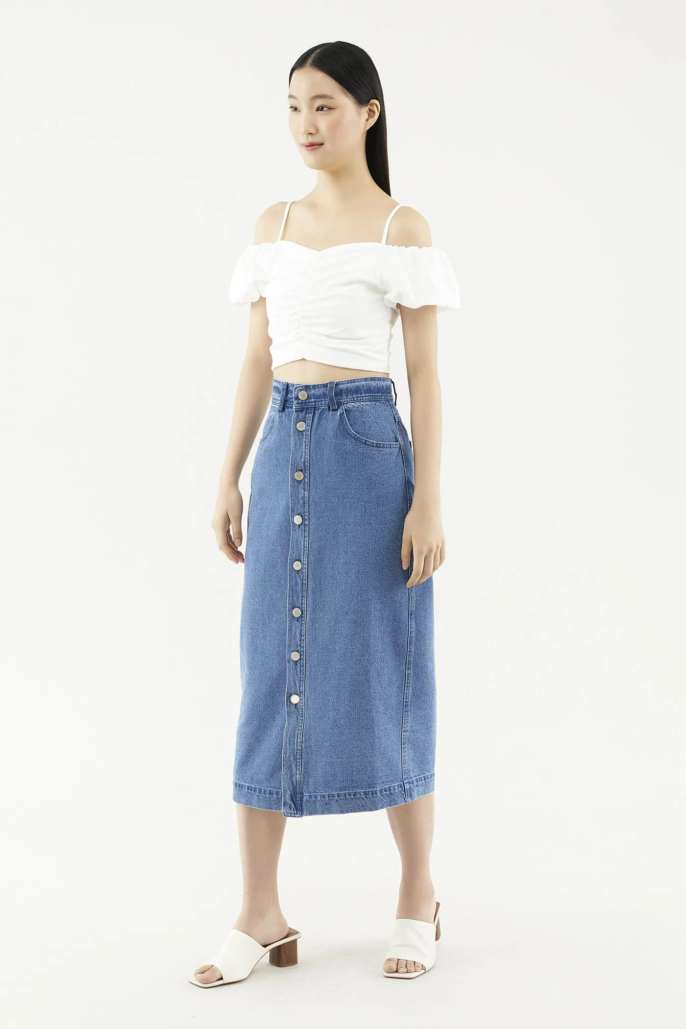 Camara Denim Midi Skirt