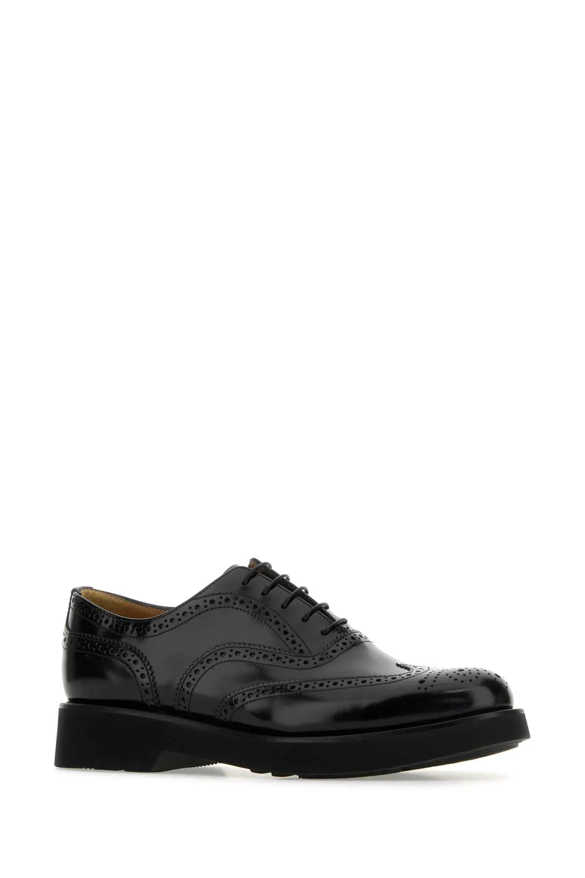 Church's Black Leather Burwood Lace Up Shoes