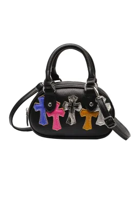 Colorful Cross Gothic Black And White Sling Bag