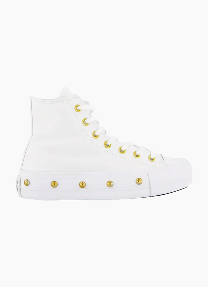 Converse Gold Stud White Lift Shoe