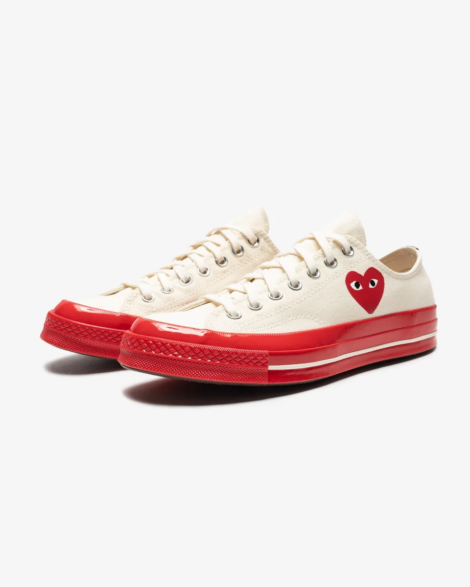 CONVERSE X CDG RED SOLE CHUCK 70 LOW