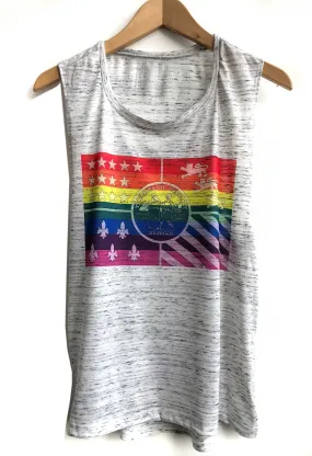 Detroit PRIDE Flag Muscle Tank. City of Detroit Rainbow flag tank top