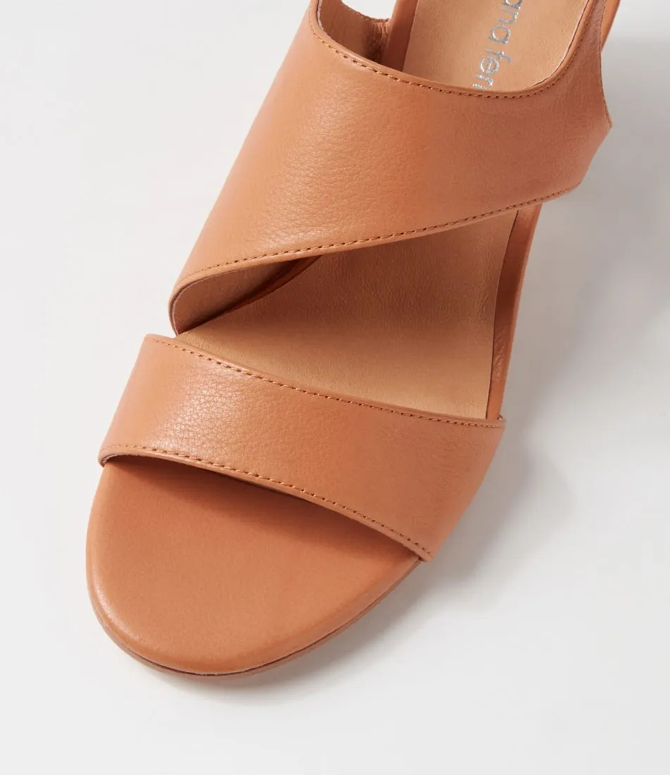 DIANA FERRARI Rawly Dark Tan Natural Leather Sandals