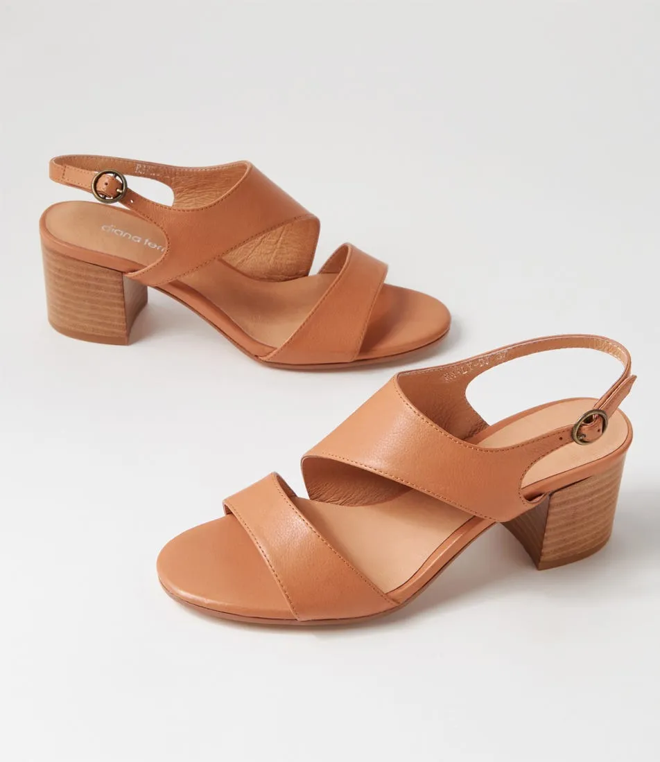 DIANA FERRARI Rawly Dark Tan Natural Leather Sandals