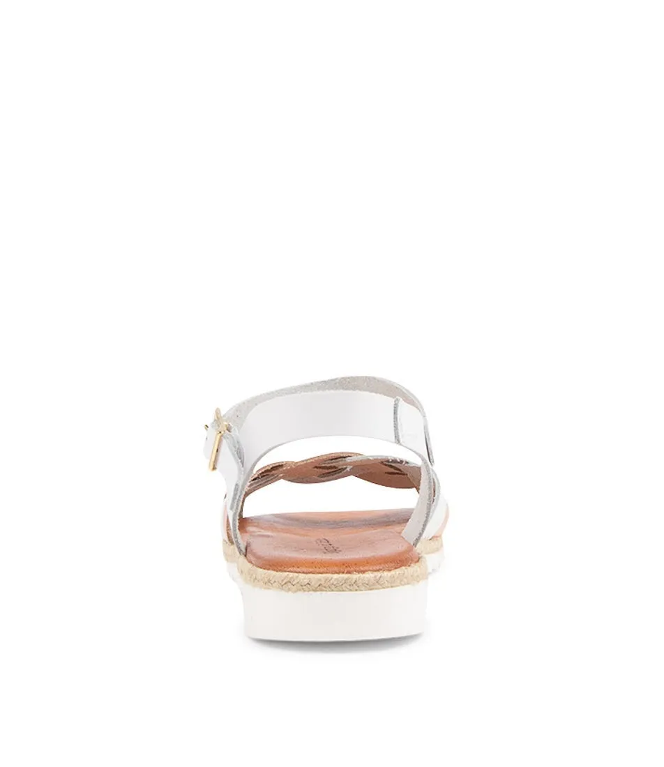 DJANGO & JULIETTE Fiamz White Rose Gold Leather Sandals