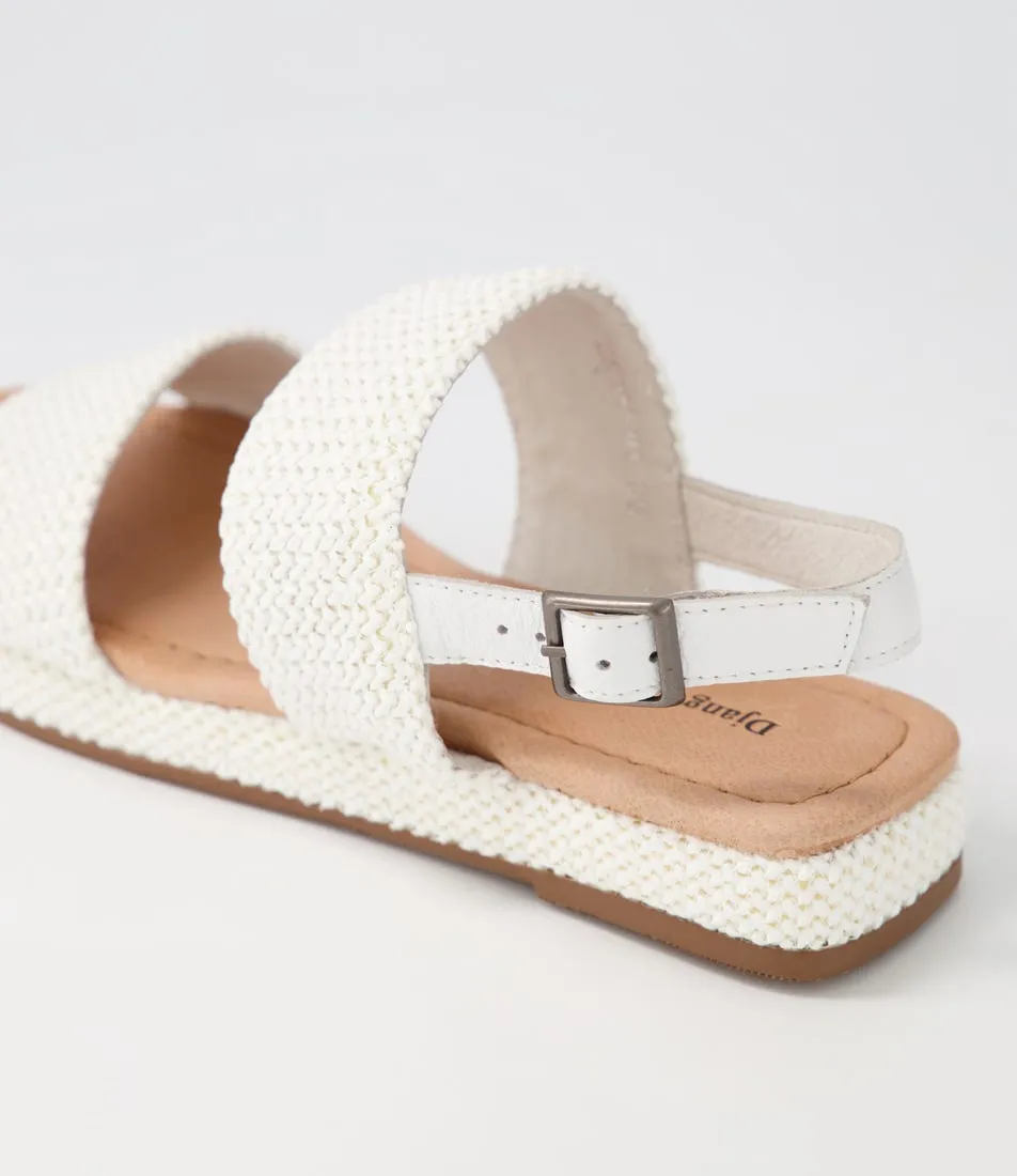 DJANGO & JULIETTE Sando White Woven Syn Raffia Sandals