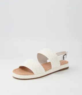 DJANGO & JULIETTE Sando White Woven Syn Raffia Sandals