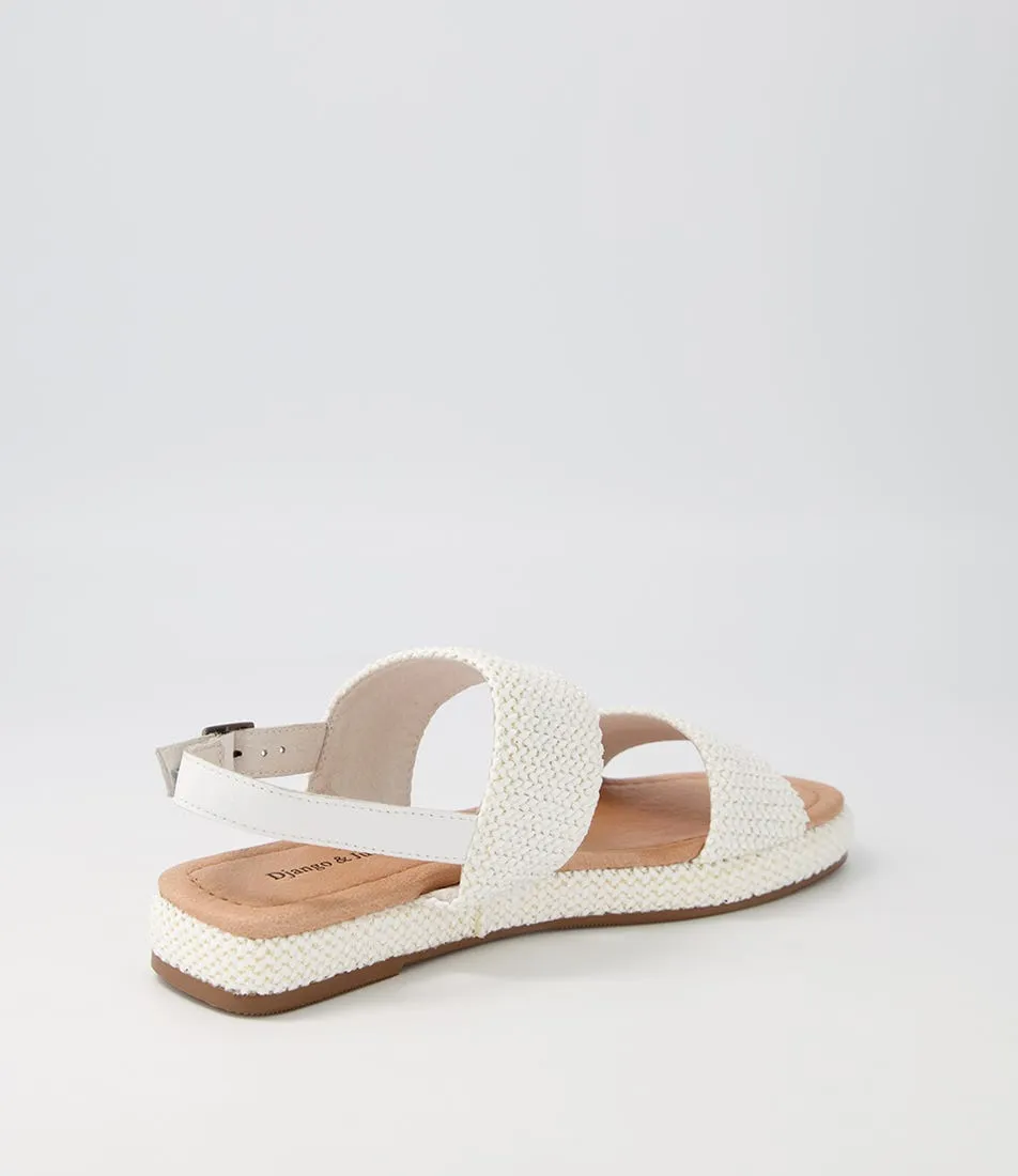 DJANGO & JULIETTE Sando White Woven Syn Raffia Sandals