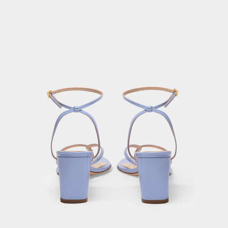 Ficelle Ankle Strap Sandals in Iris Blue Patent