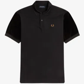 Fred Perry Velour Polo Shirt - Black