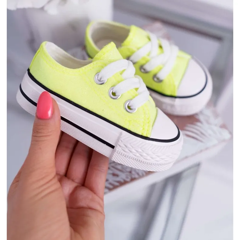 FRROCK Children's Sneakers Brocade Lime Neon Misty yellow