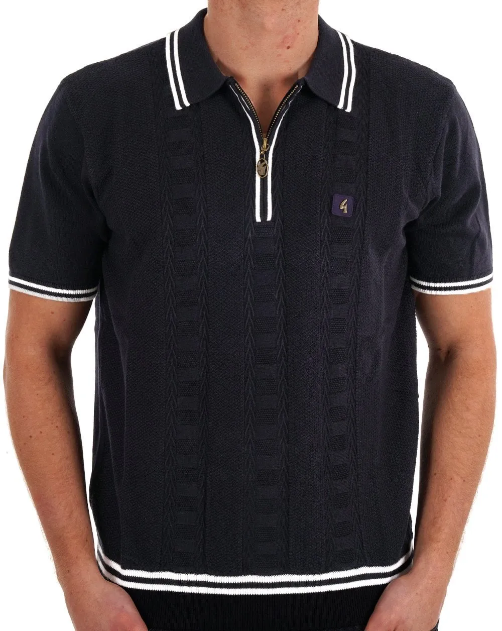 Gabicci Vintage Pausini Knitted Polo Navy