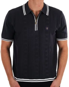 Gabicci Vintage Pausini Knitted Polo Navy