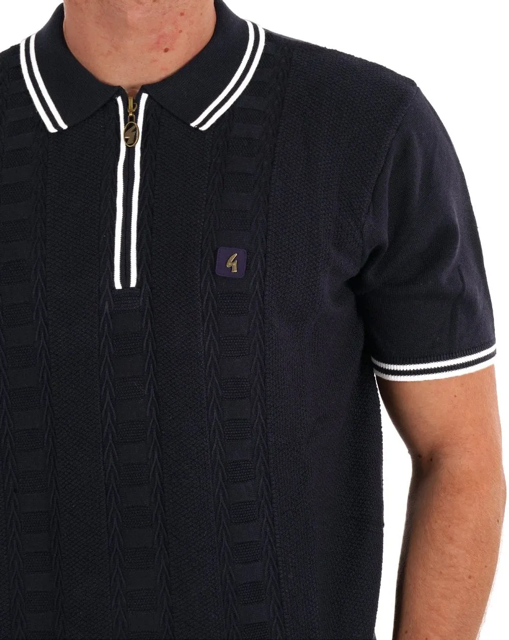 Gabicci Vintage Pausini Knitted Polo Navy