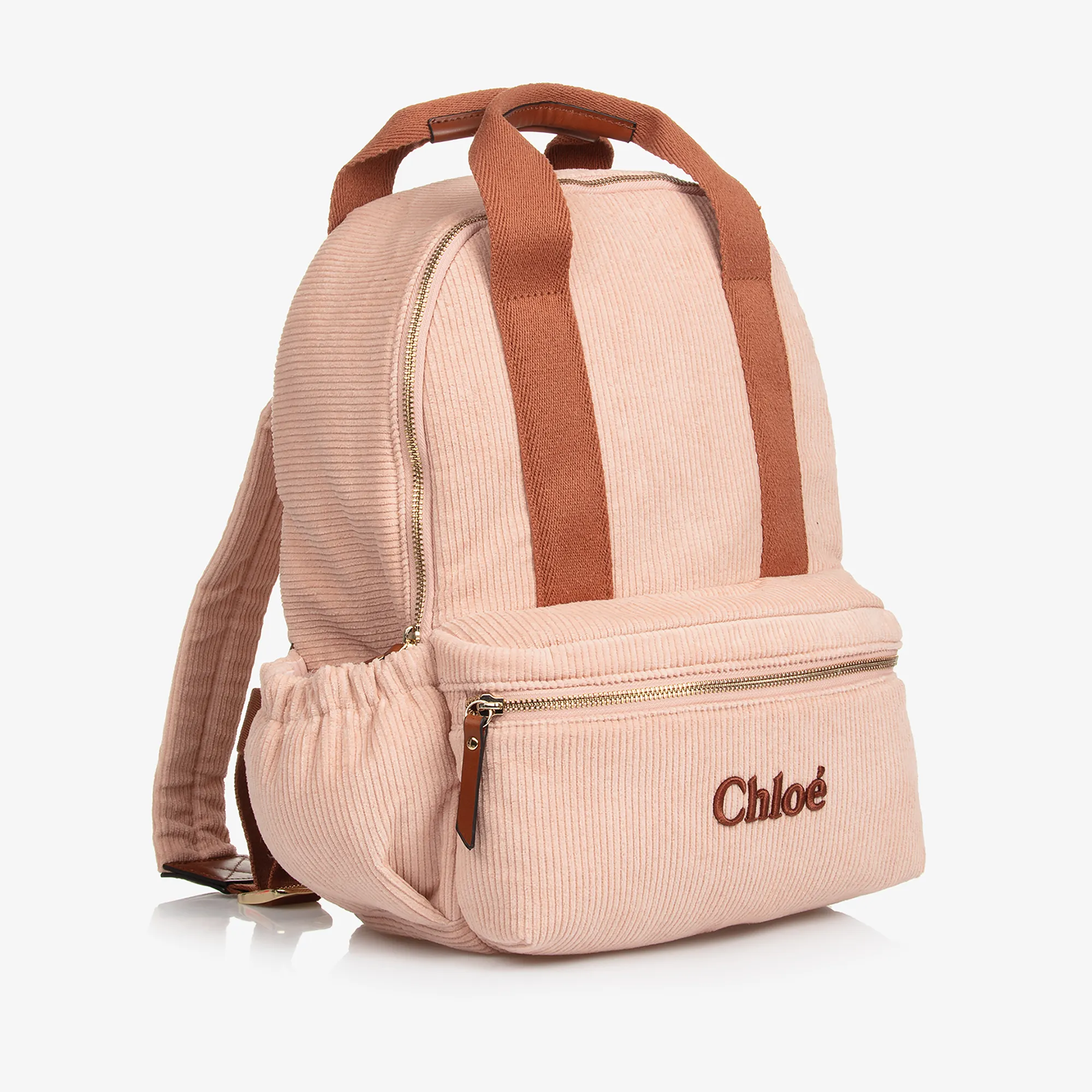 Girls Pink Corduroy Backpack (35cm)