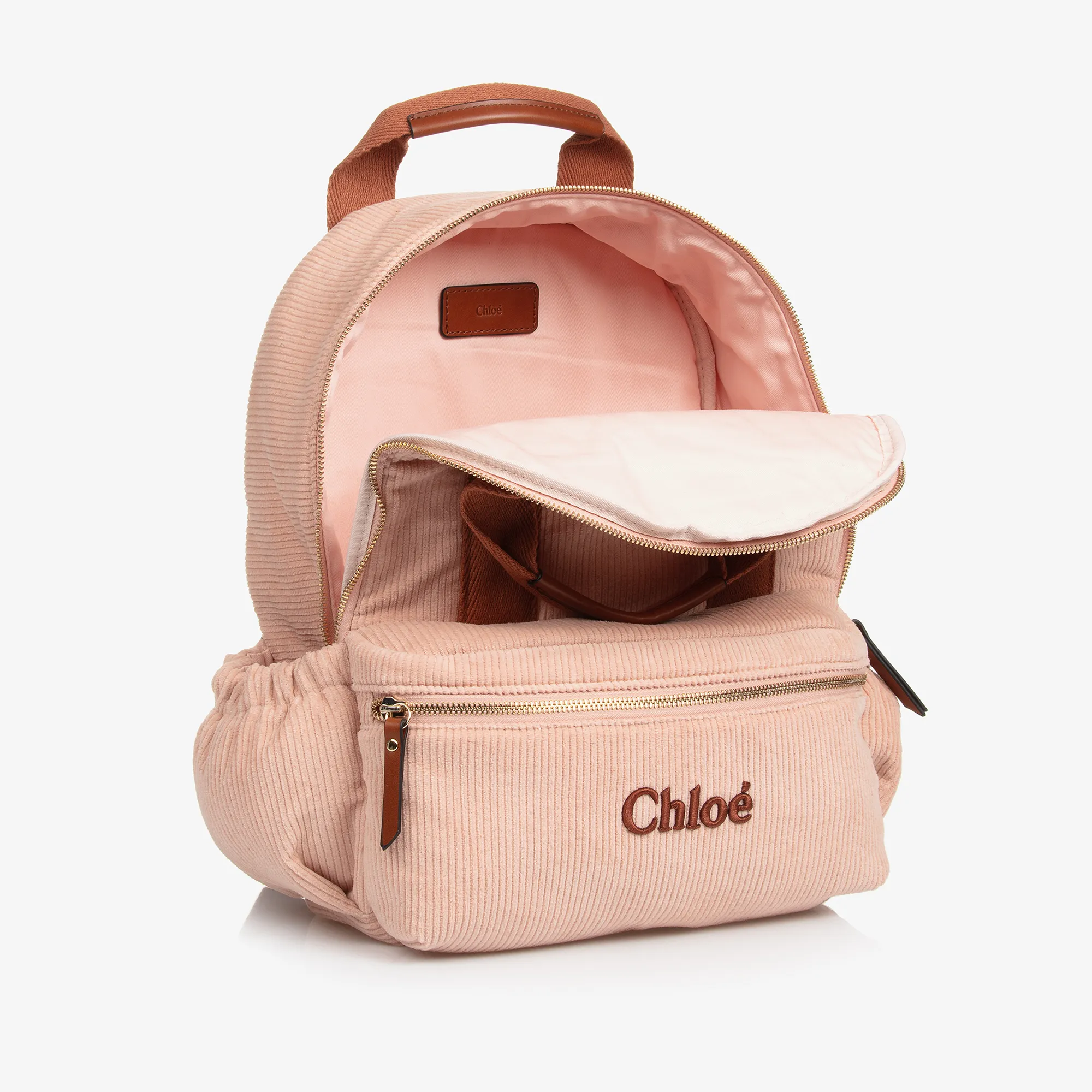 Girls Pink Corduroy Backpack (35cm)