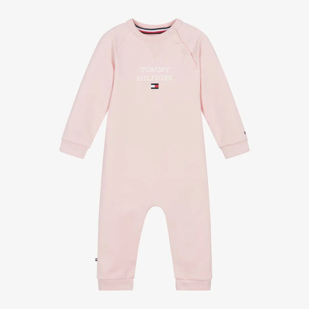 Girls Pink Organic Cotton Romper