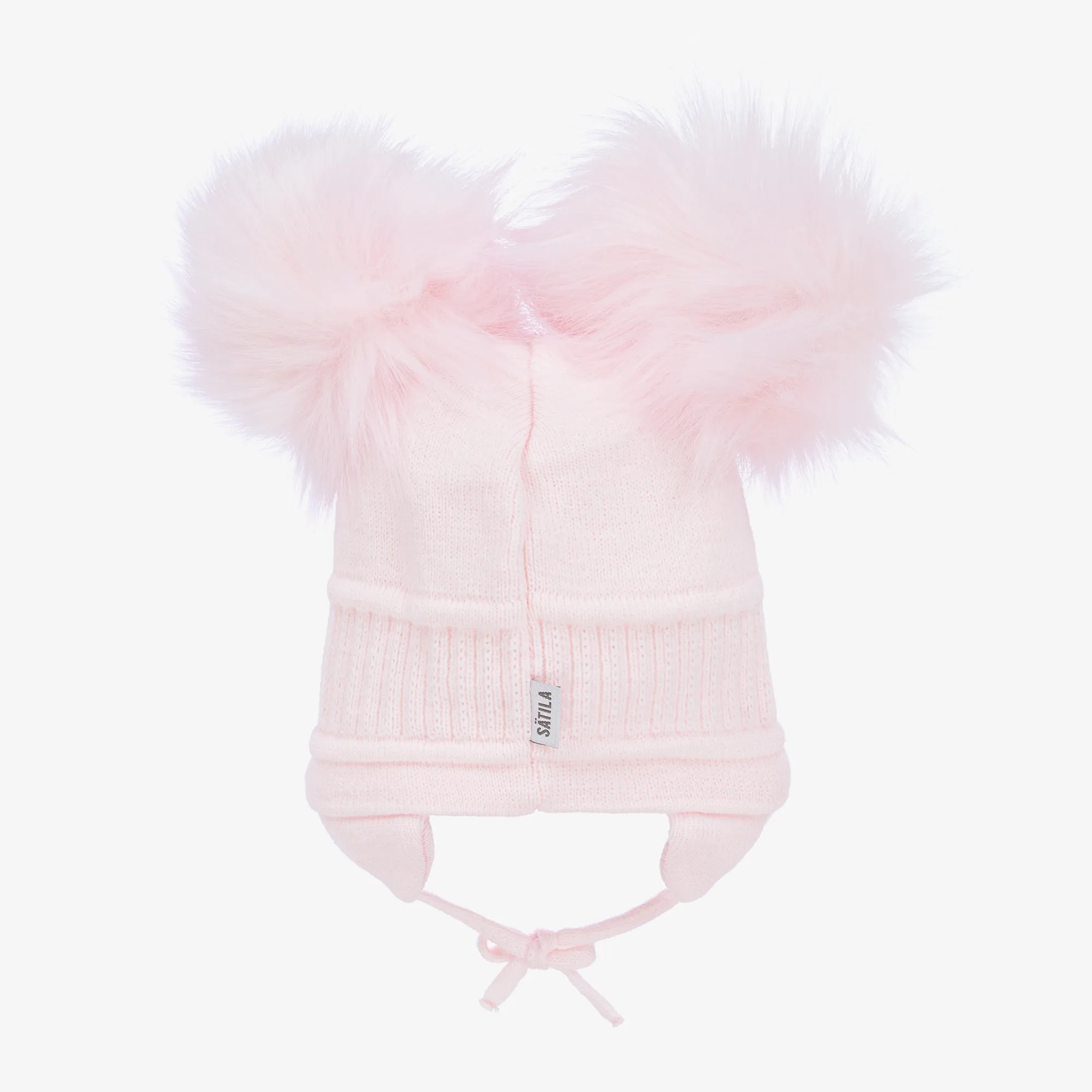 Girls Pink Tindra Double Pom-Pom Hat