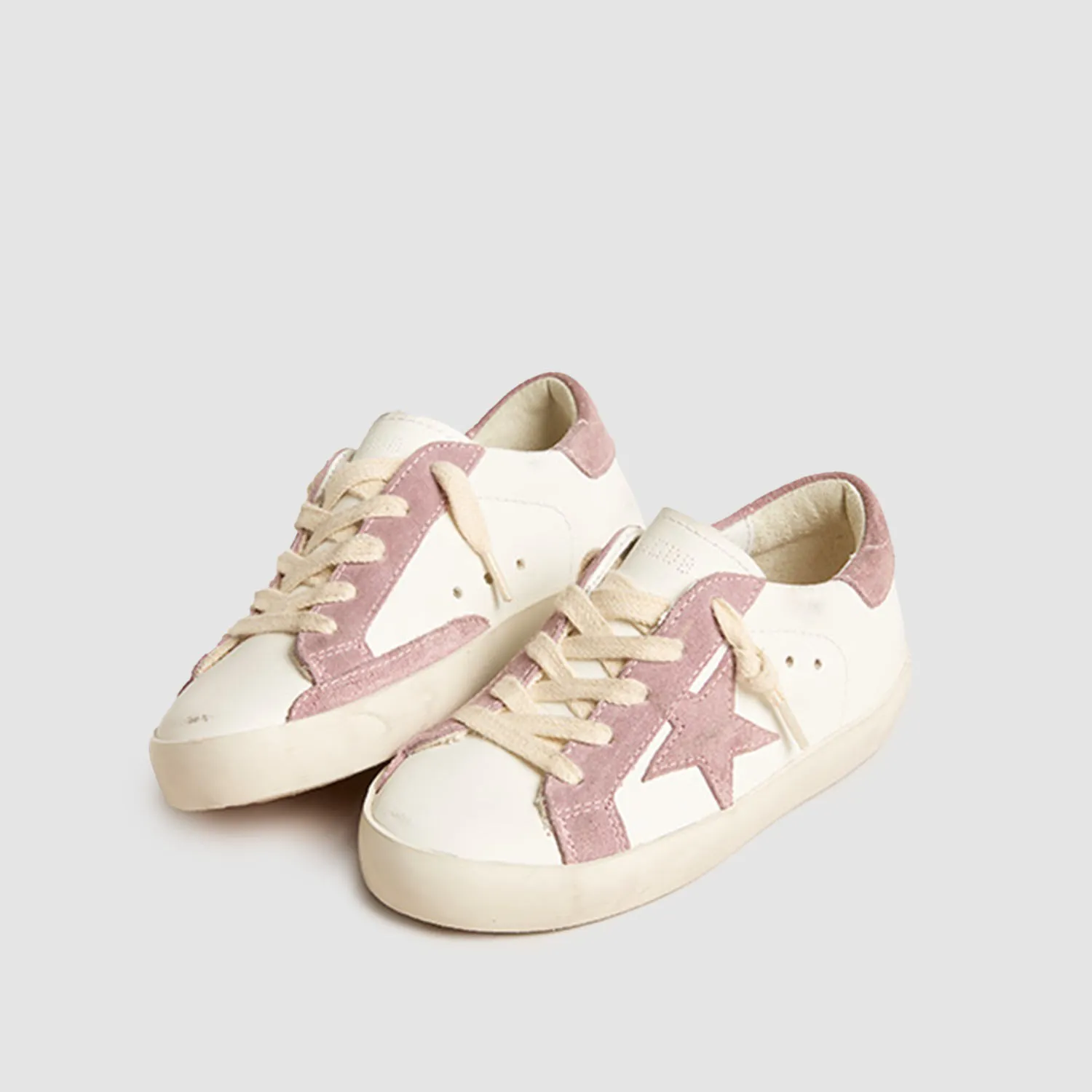 Golden Goose Baby Sneakers Super Star White And Mauve